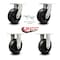 Service Caster 8'' Extra Heavy Duty Phenolic Wheel Caster Set 2 Swivel Locks 2 Rigid, 4PK CRAN-SCC-KP92S830-PHR-BSL-2-R-2 - alternate 2